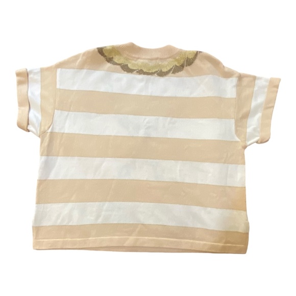 St. John Collection short sleeve striped sweater. Sz L - Picture 5 of 16